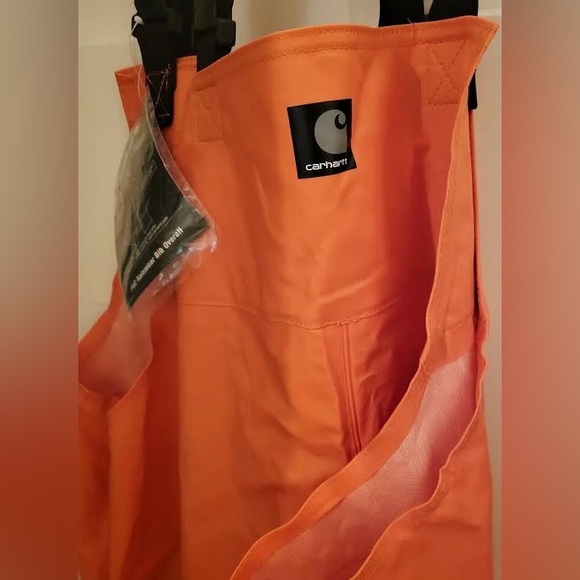 Carhartt Rain Gear: Orange PVC Rain Bib Overalls -Discontinued 3xl - Picture 7 of 9